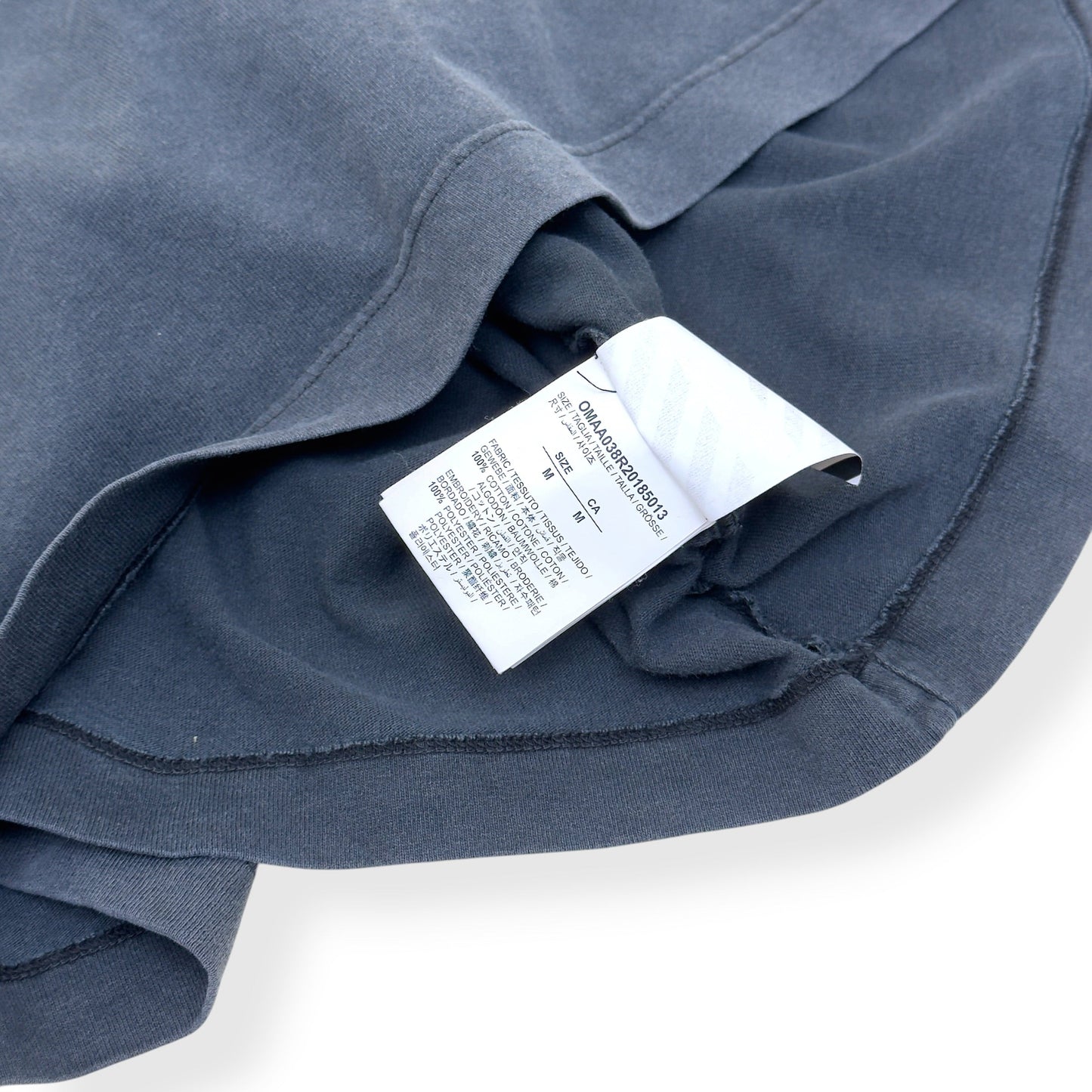 OFF-WHITE HAND LOGO COTTON T-SHIRT GREY M | Medium, Grey