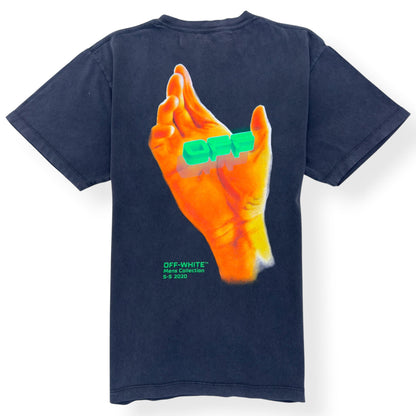 OFF-WHITE HAND LOGO COTTON T-SHIRT GREY M | Medium, Grey