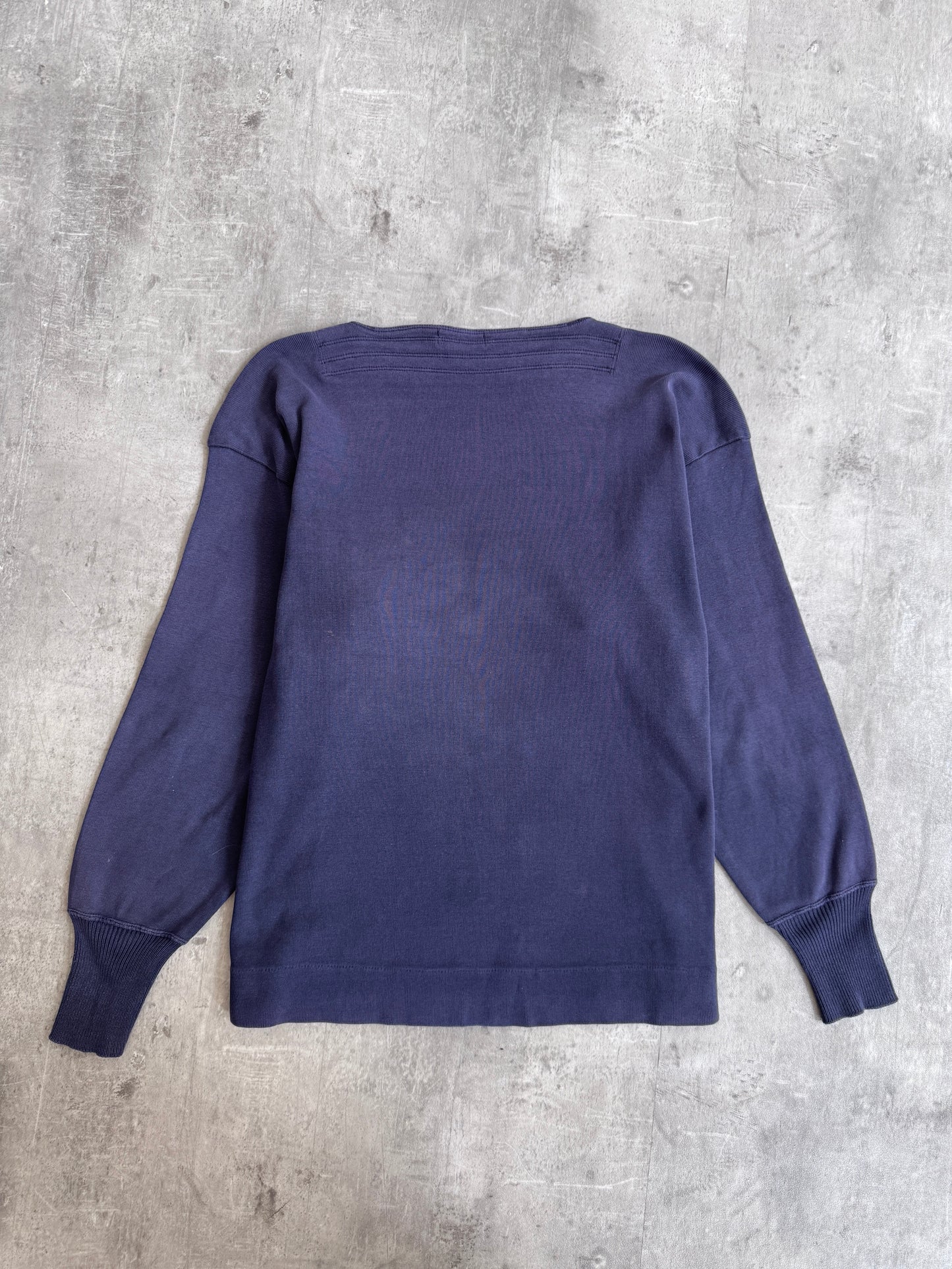1990s Stone Island Centre Embroidered Logo Boatneck Sweatshirt