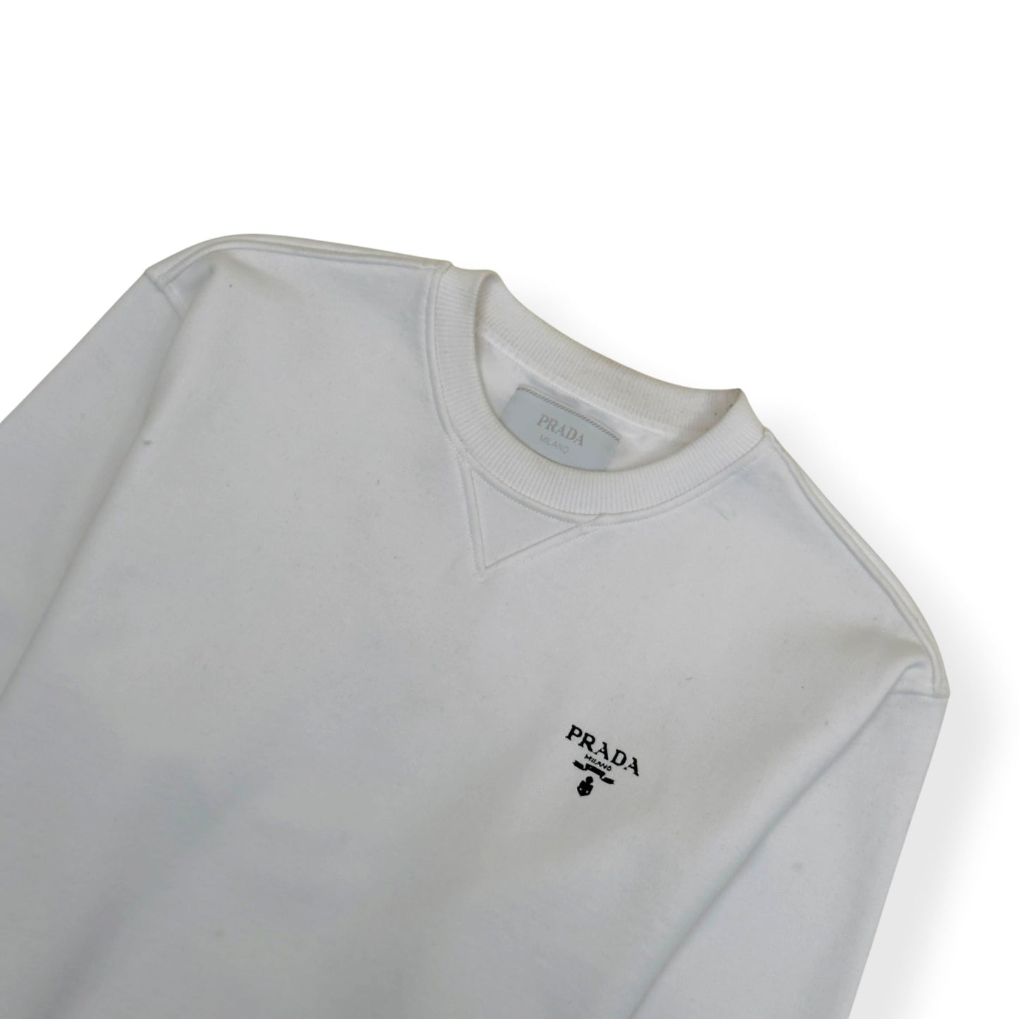 PRADA LOGO SWEATSHIRT WHITE L | Large, White