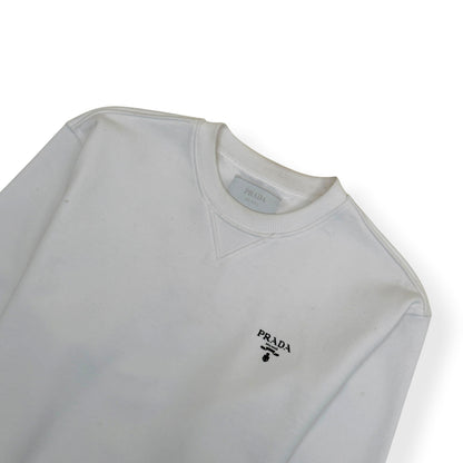 PRADA LOGO SWEATSHIRT WHITE L | Large, White