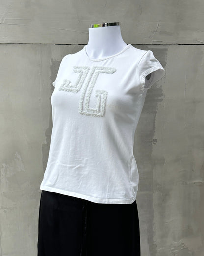 JUNIOR GAULTIER WHITE LOGO BABY TEE