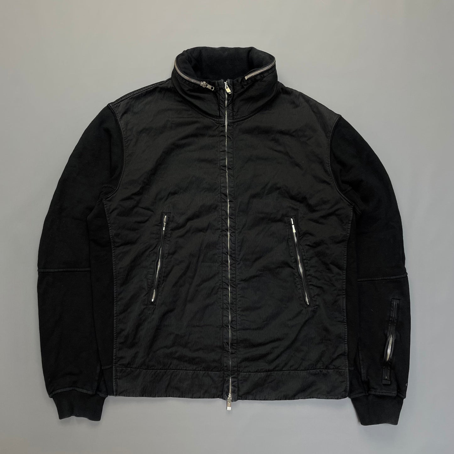 C.P. Company Black Cotton Jacket w/ Concealed Hood SS07 | X-Large, Black