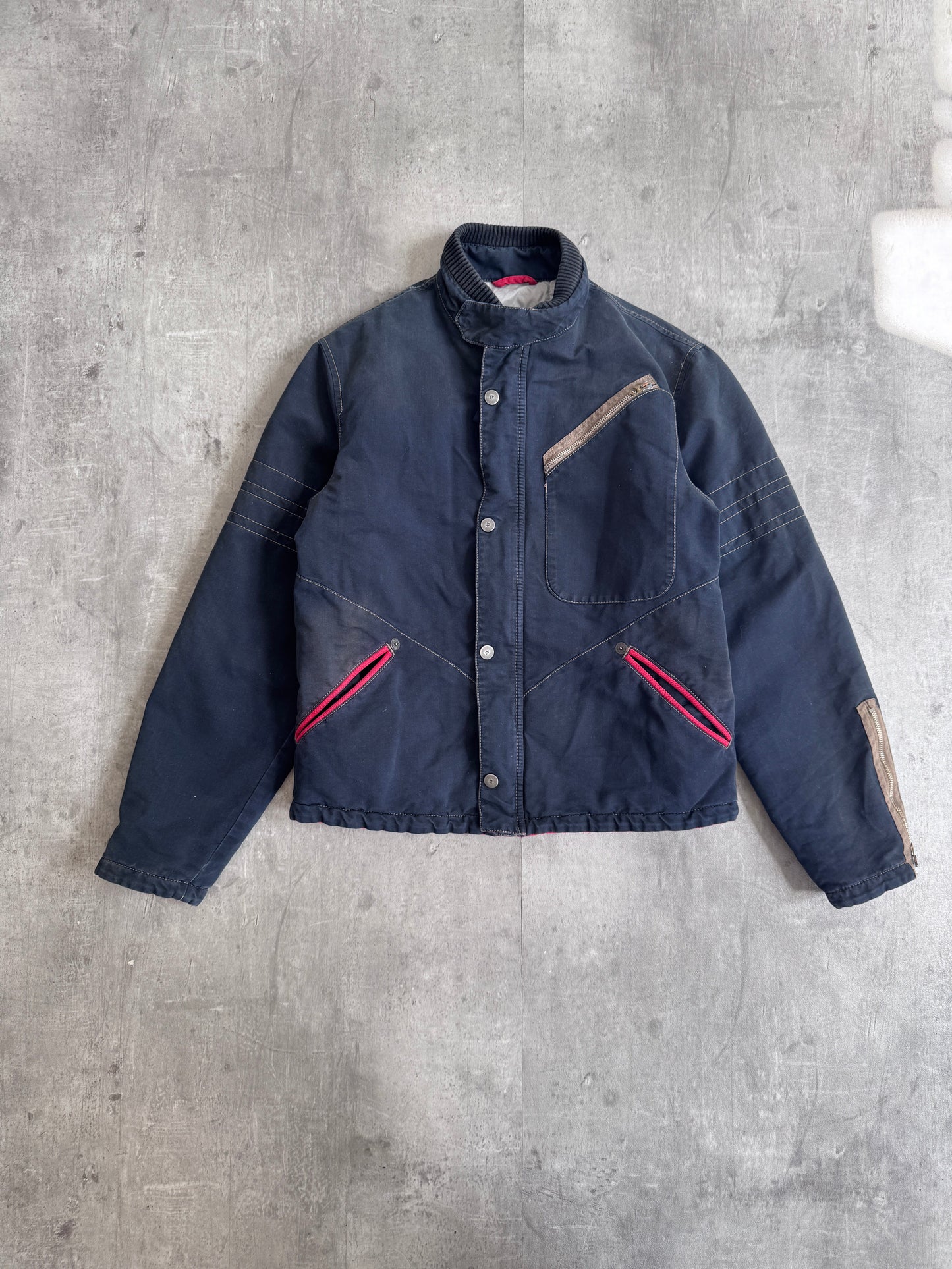 Armani Jeans Washed Navy Padded Utility Jacket