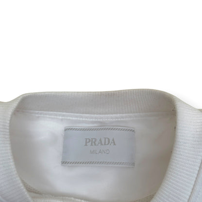 PRADA LOGO SWEATSHIRT WHITE L | Large, White