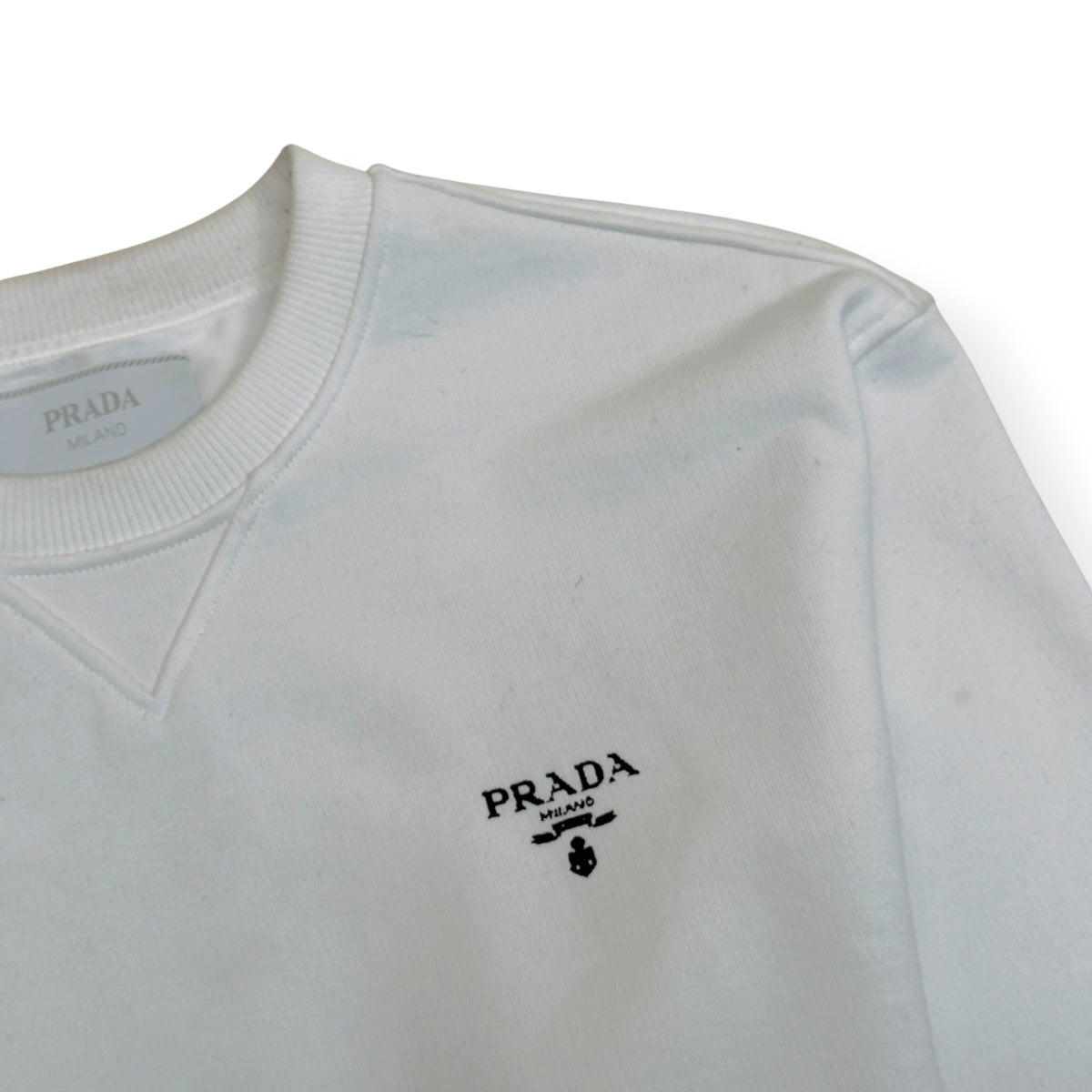 PRADA LOGO SWEATSHIRT WHITE L | Large, White