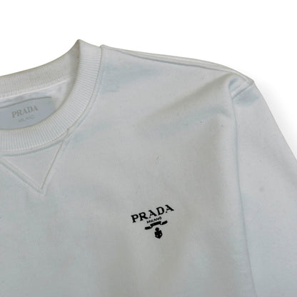PRADA LOGO SWEATSHIRT WHITE L | Large, White