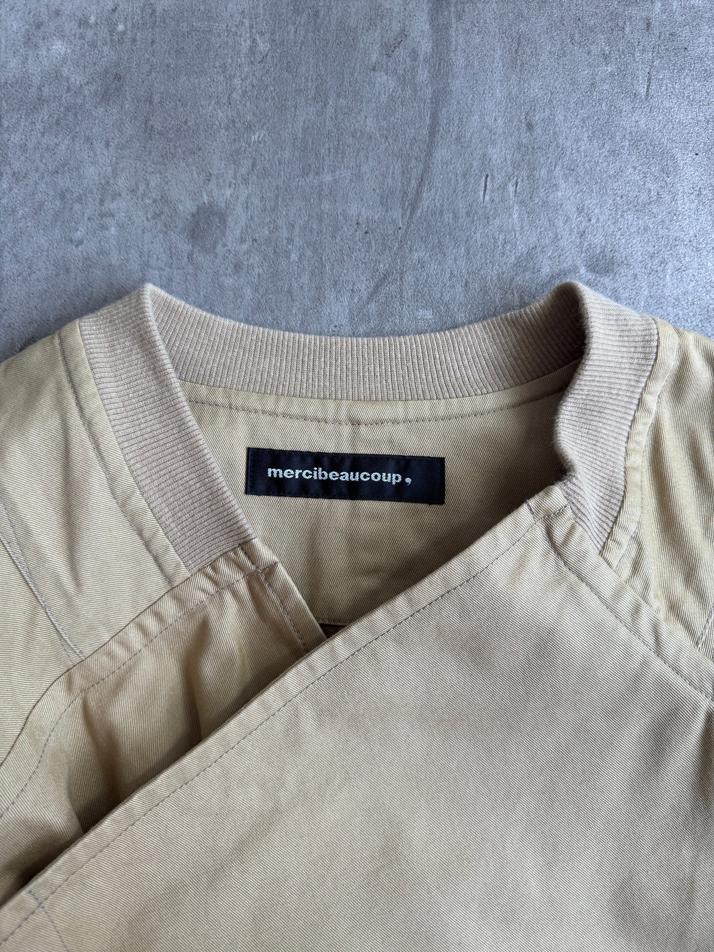 Issey Miyake Mercibeaucoup Asymmetric Beige Coat