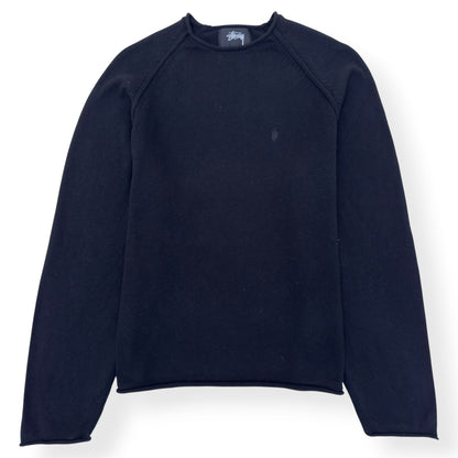 STÜSSY EXPOSED SEAM CREWNECK SWEATSHIRT BLACK S | Small, Black