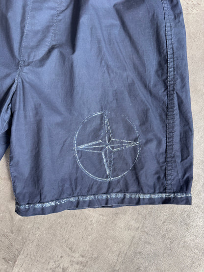 S/S 2003 Stone Island Washed Navy Logo Swimming Trunks