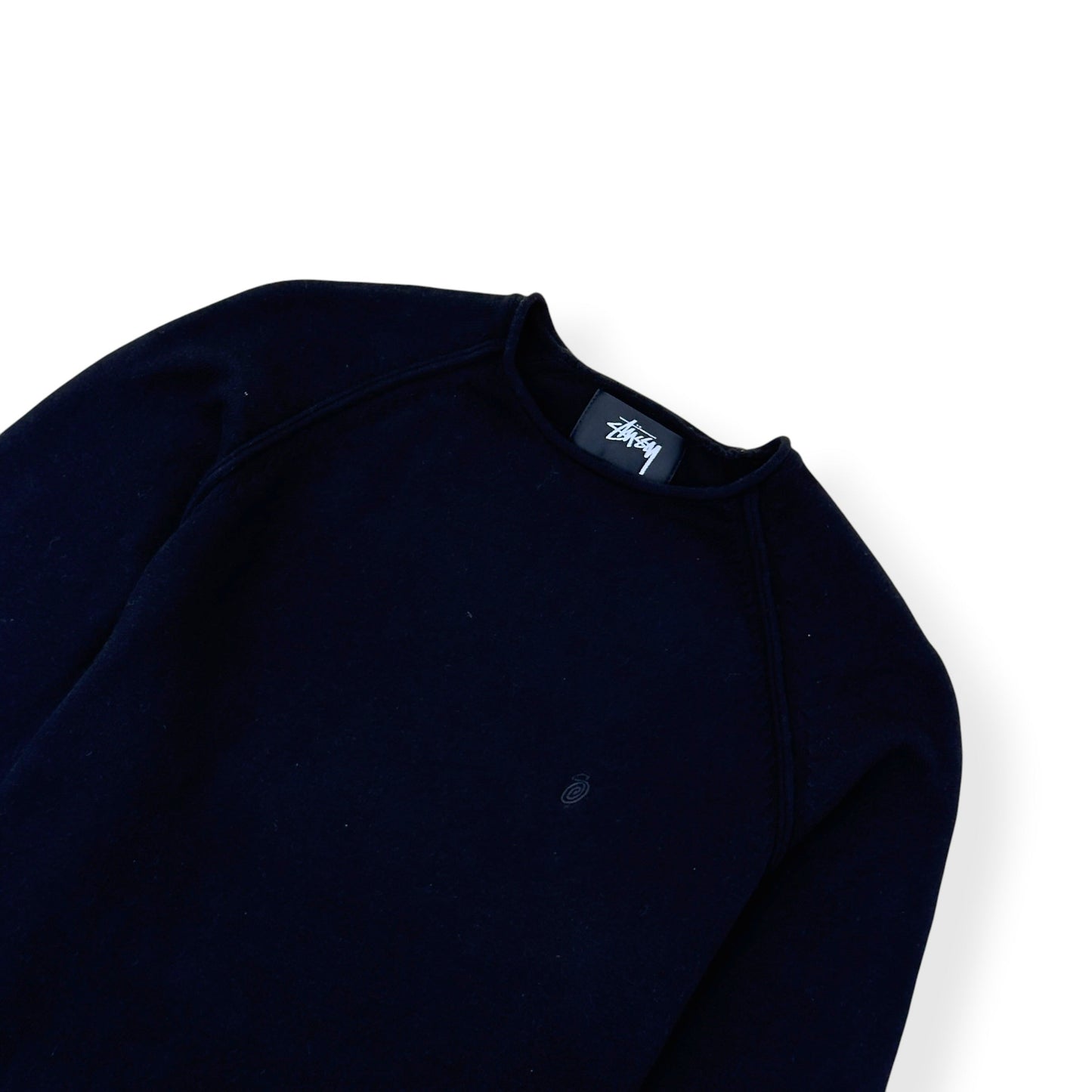 STÜSSY EXPOSED SEAM CREWNECK SWEATSHIRT BLACK S | Small, Black