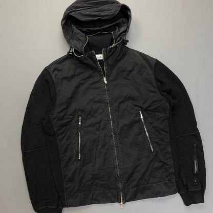 C.P. Company Black Cotton Jacket w/ Concealed Hood SS07 | X-Large, Black