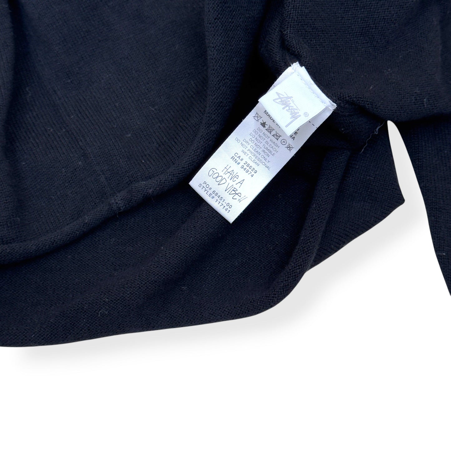 STÜSSY EXPOSED SEAM CREWNECK SWEATSHIRT BLACK S | Small, Black