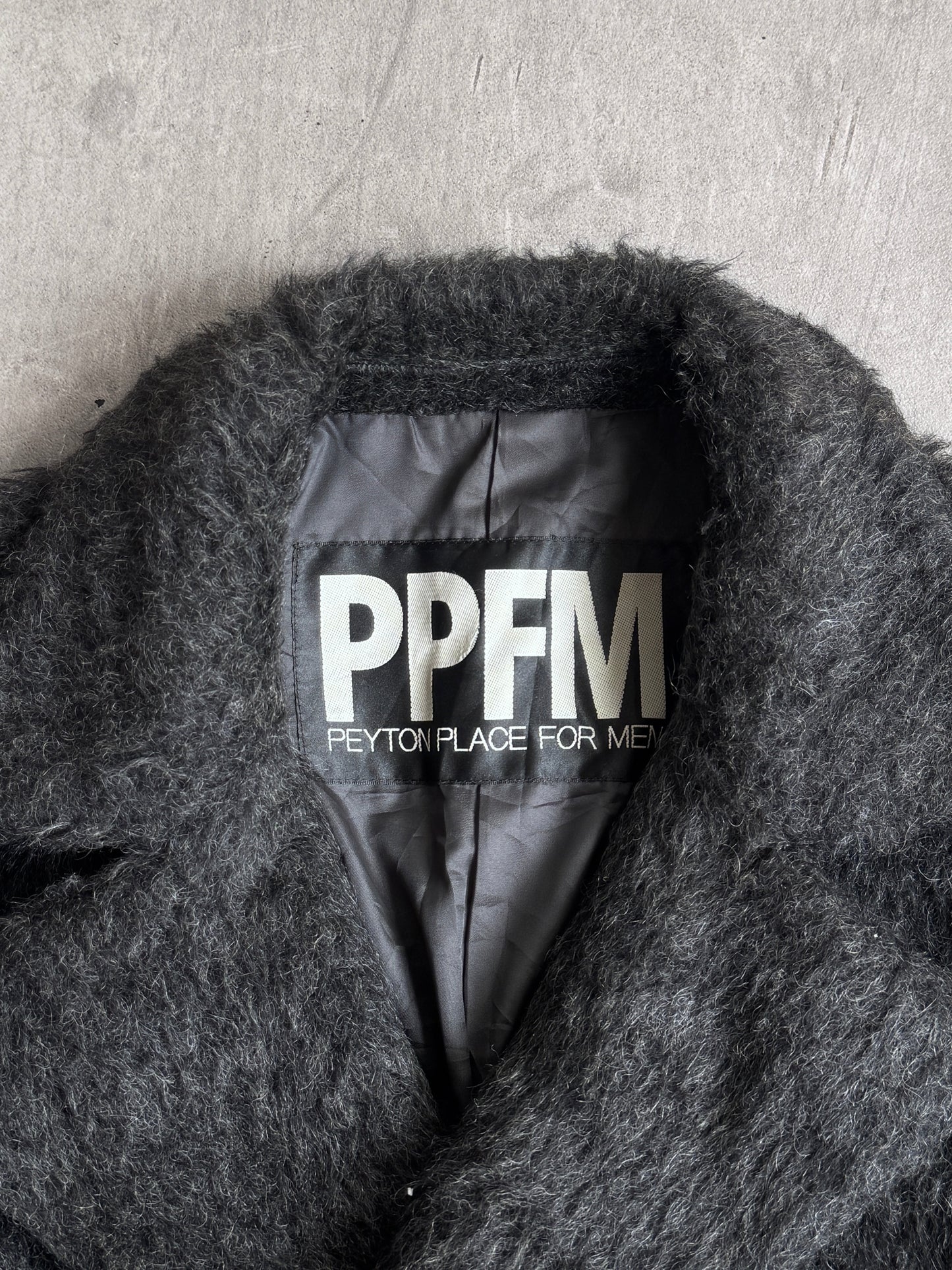 PPFM Faux Fur Double Breasted Trench Coat