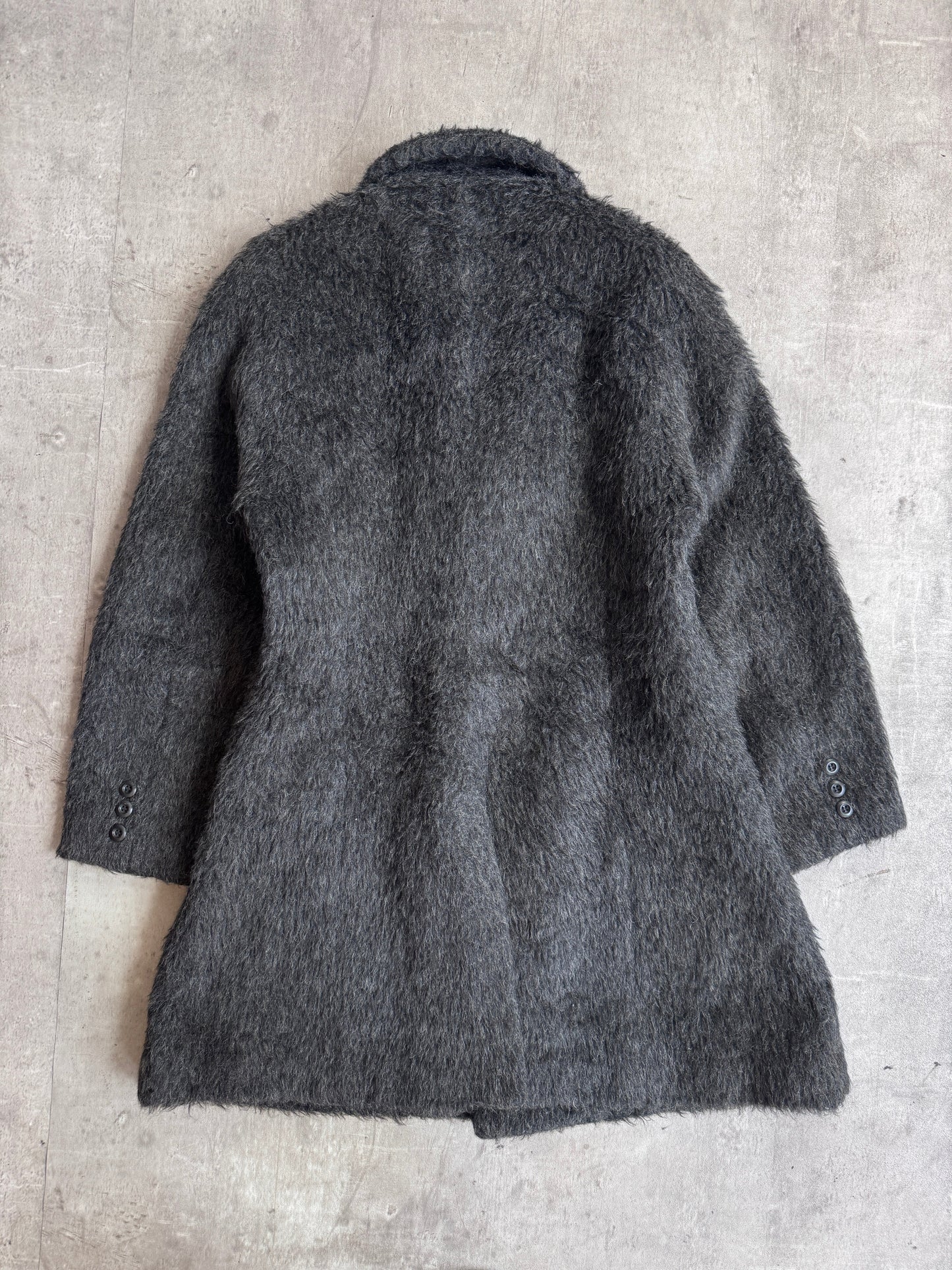 PPFM Faux Fur Double Breasted Trench Coat