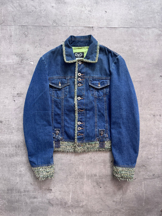 Dolce and Gabbana Trim Detail Denim Jacket | Small, Multicoloured