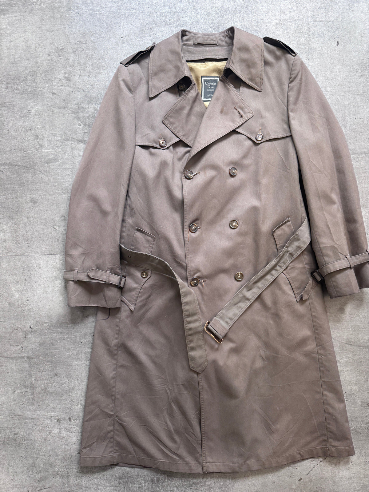 1980s Christian Dior Grown Double Breasted Trenchcoat (SOLD AS SEEN) | Extra Large, Multicoloured