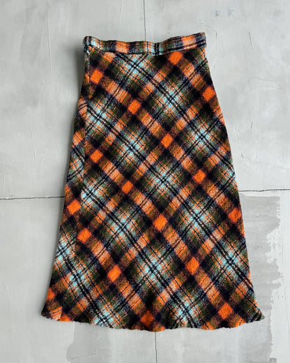COMME DES GARCONS AW98 WOOL TARTAN MAXI SKIRT - XS | XS, Multicoloured