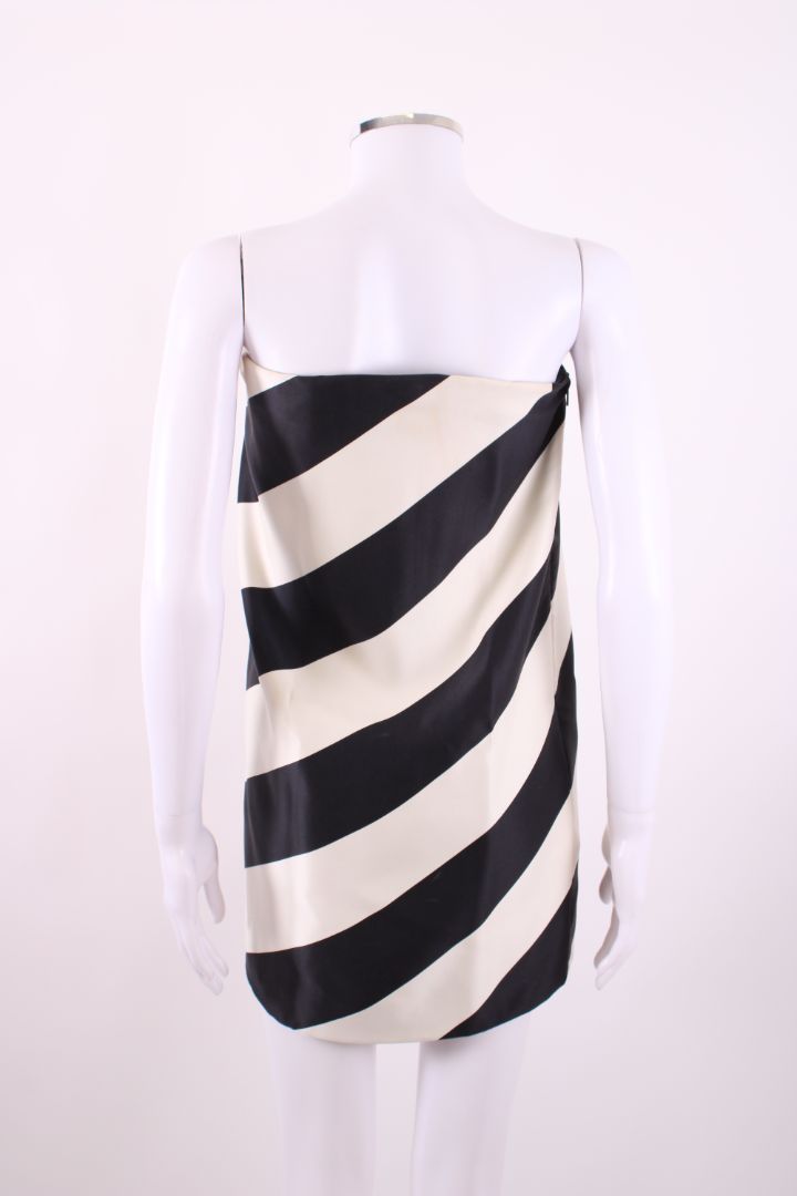 Saint Laurent Silk Bandeau Mini Dress Black & White 38 | Default Title, Black