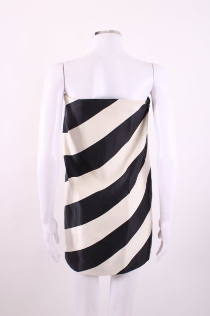 Saint Laurent Silk Bandeau Mini Dress Black & White 38 | Default Title, Black