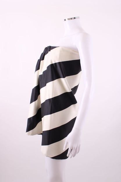 Saint Laurent Silk Bandeau Mini Dress Black & White 38 | Default Title, Black