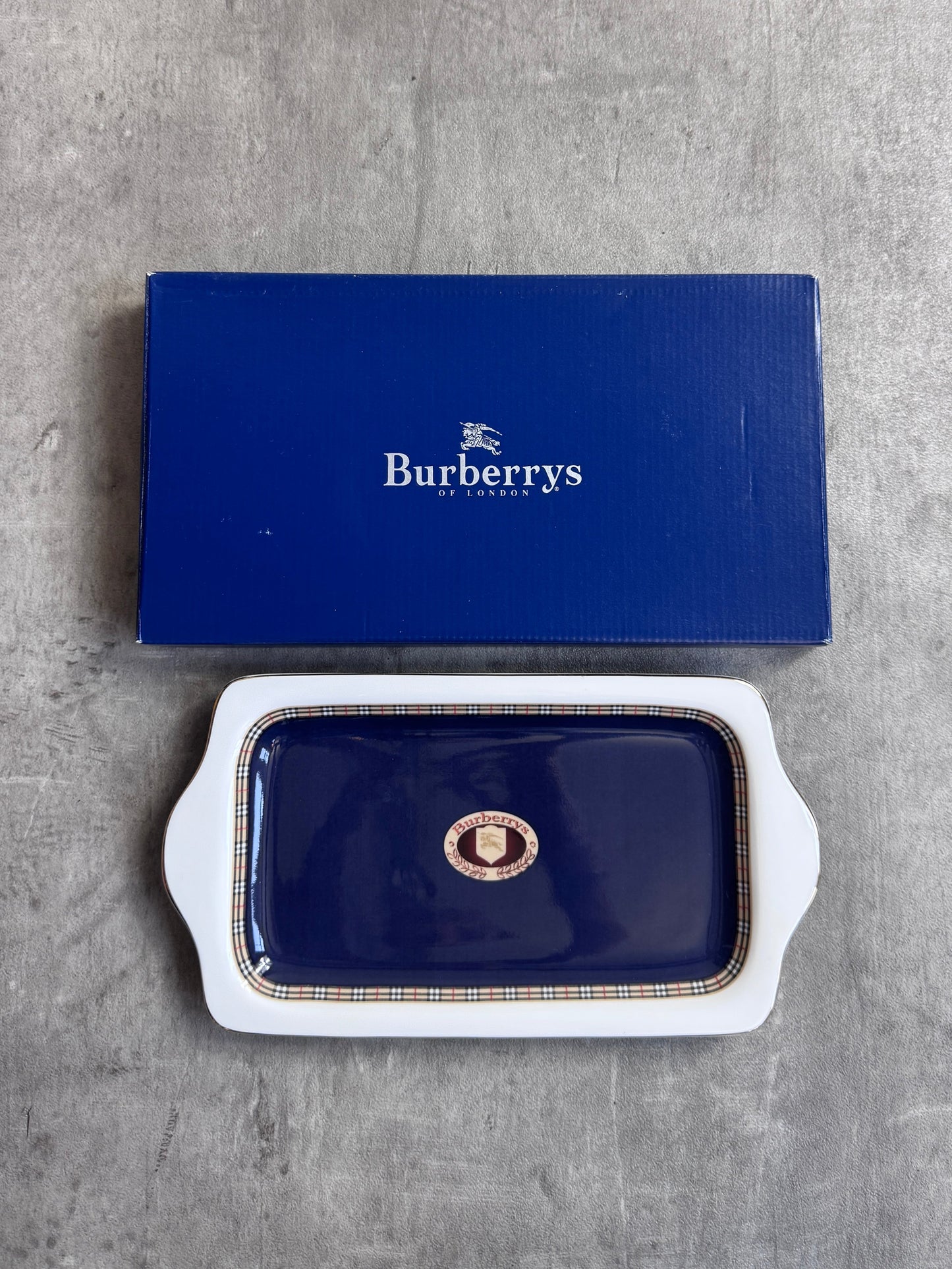 Burberry Nova Check Navy Fine Bone China Tray