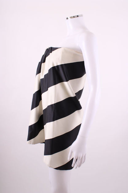 Saint Laurent Silk Bandeau Mini Dress Black & White 38 | Default Title, Black