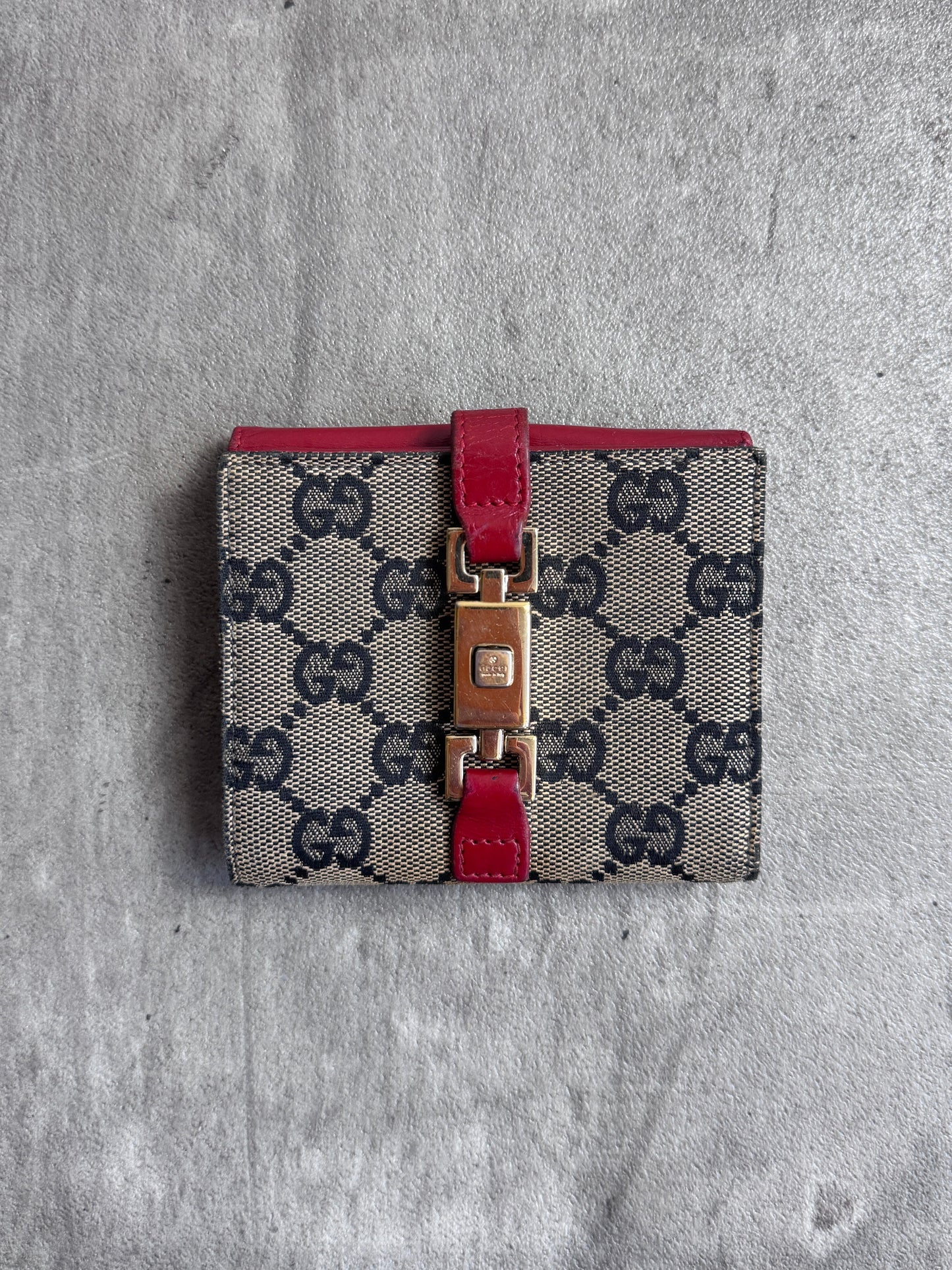 Gucci GG Supreme Red Leather Purse