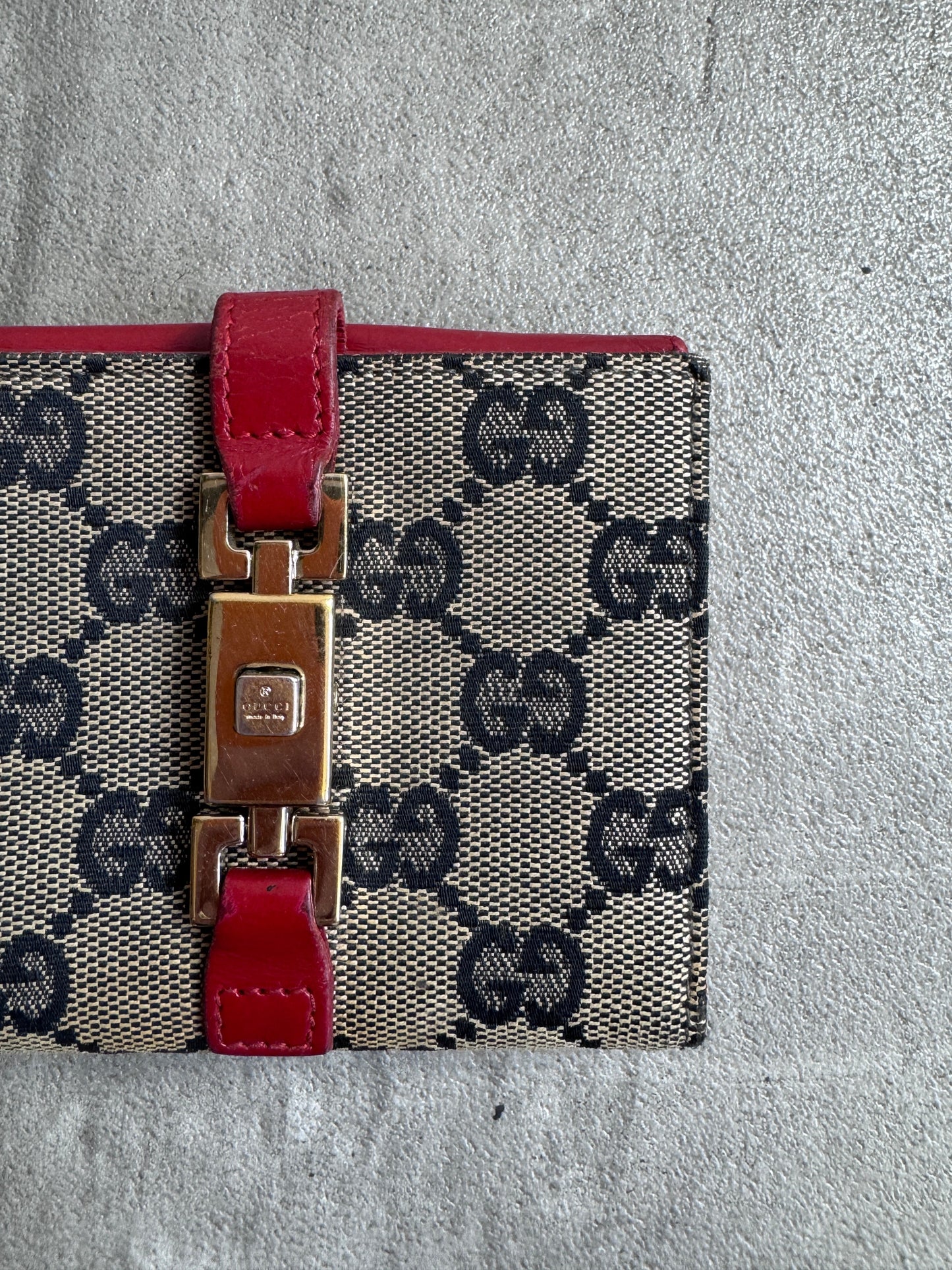 Gucci GG Supreme Red Leather Purse