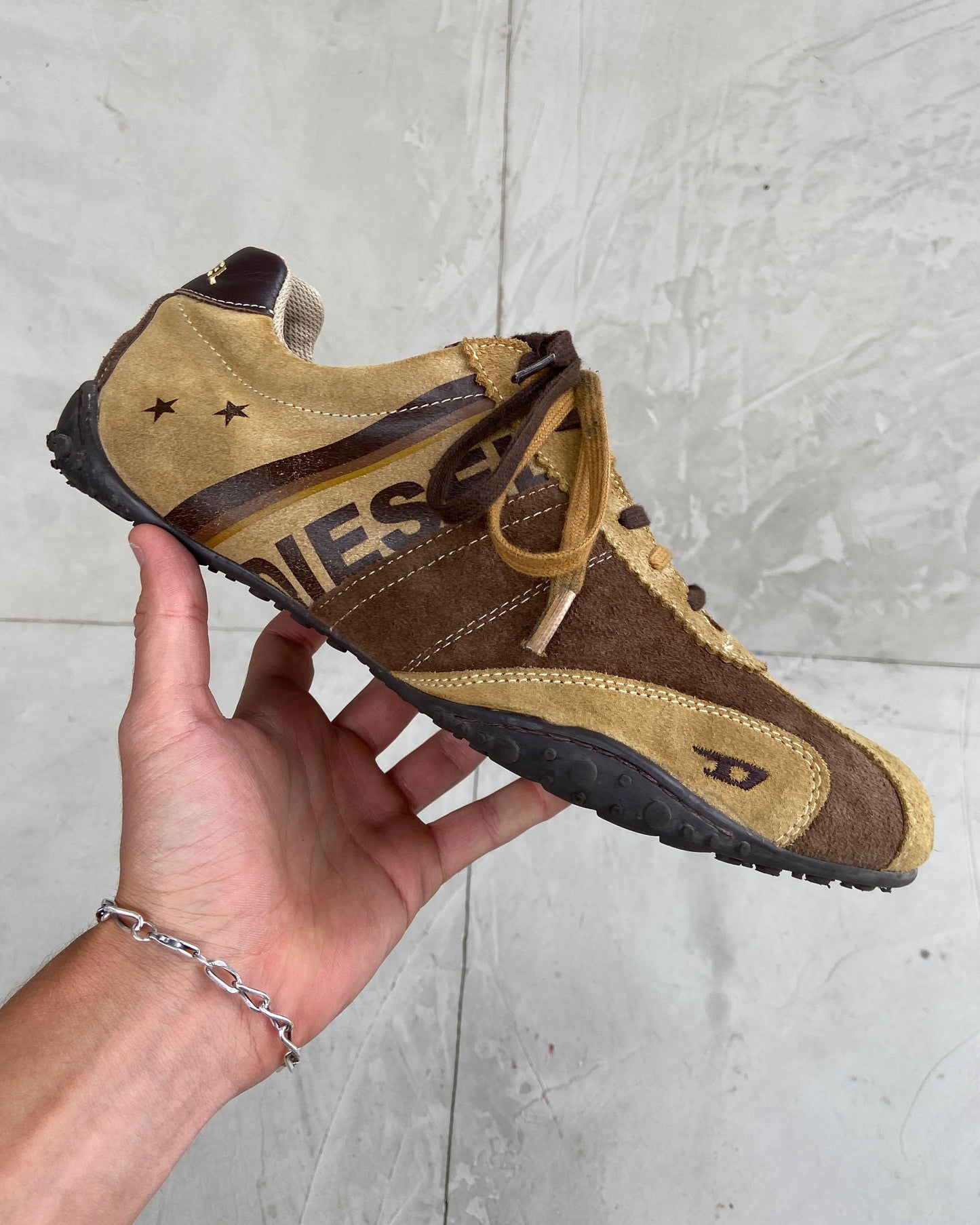 DIESEL 2000'S BUBBLE SOLE STAR SUEDE TRAINERS - EU 44 / UK 9.5 | UK 9.5, Brown