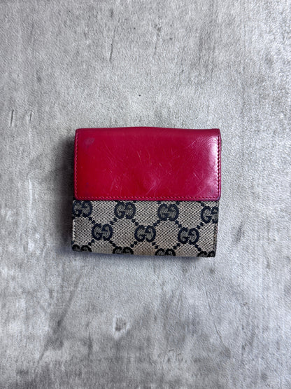 Gucci GG Supreme Red Leather Purse