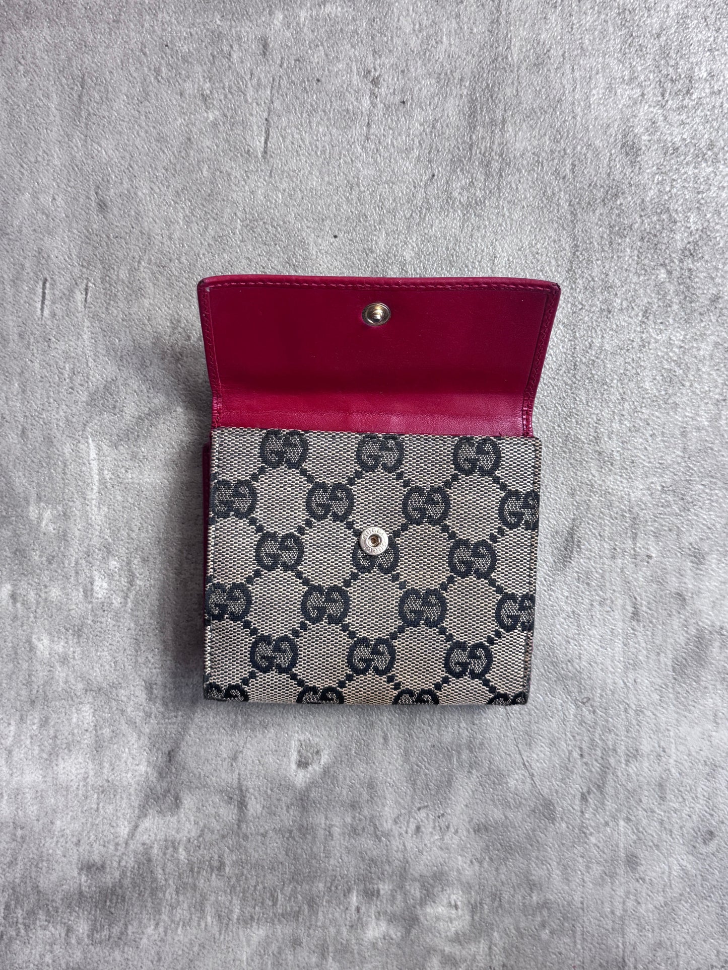 Gucci GG Supreme Red Leather Purse