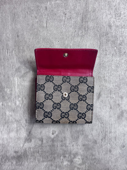 Gucci GG Supreme Red Leather Purse