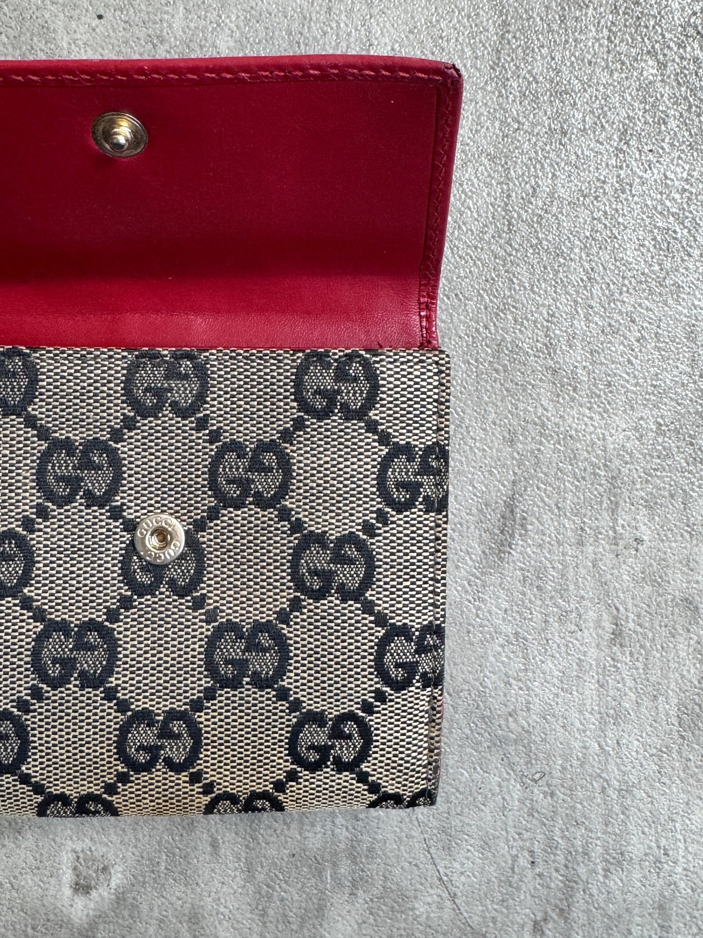 Gucci GG Supreme Red Leather Purse