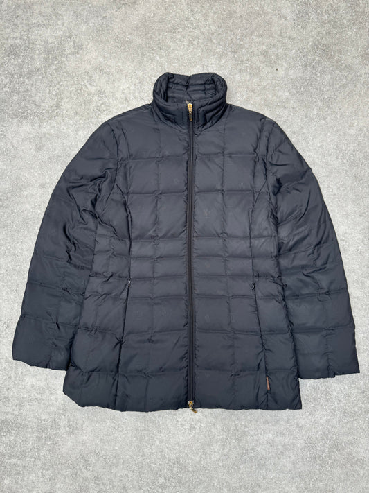 Moncler Logo Jacquard Mid-Length Puffer Jacket