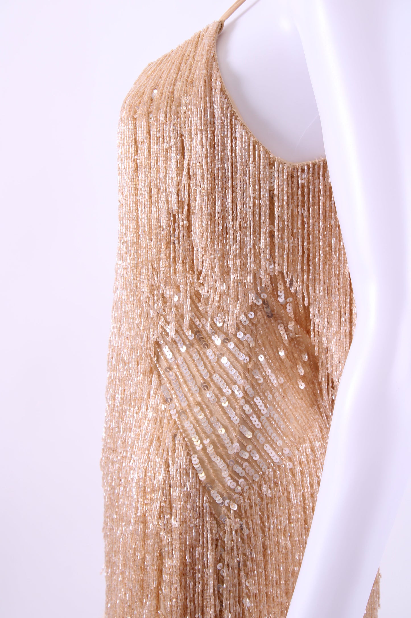 Nadine Merabi Dress feather/sequin Gold S/M | Default Title, Gold