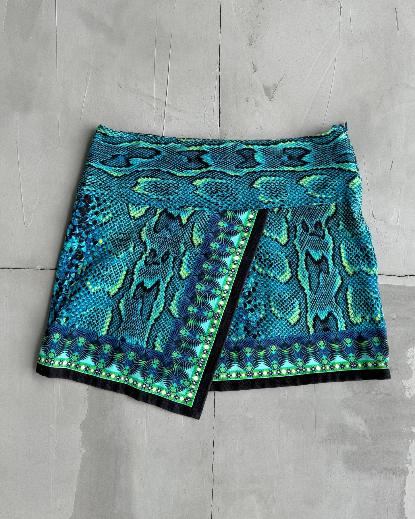 ROBERTO CAVALLI SNAKE PRINT MINI SKIRT - S