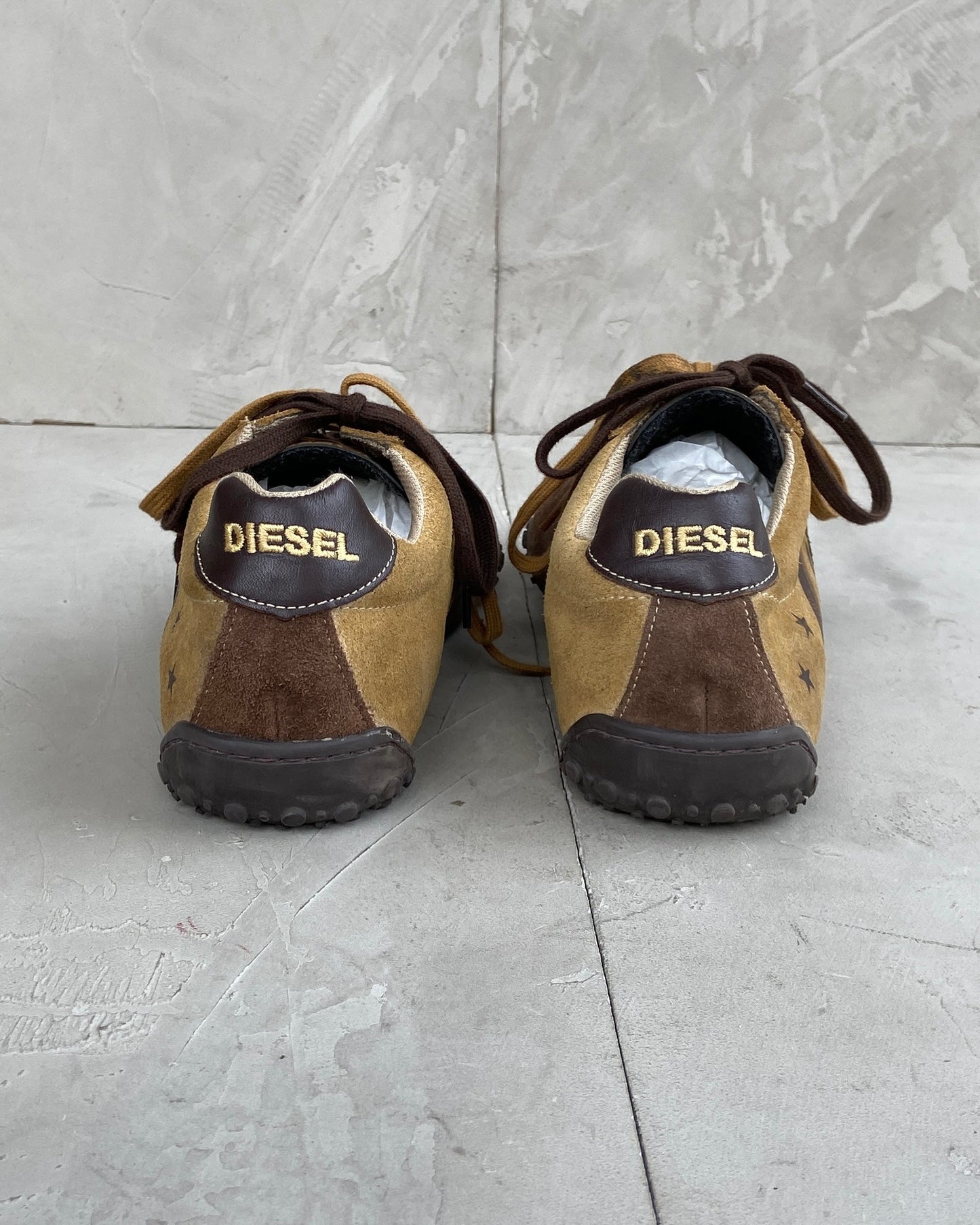 DIESEL 2000'S BUBBLE SOLE STAR SUEDE TRAINERS - EU 44 / UK 9.5 | UK 9.5, Brown