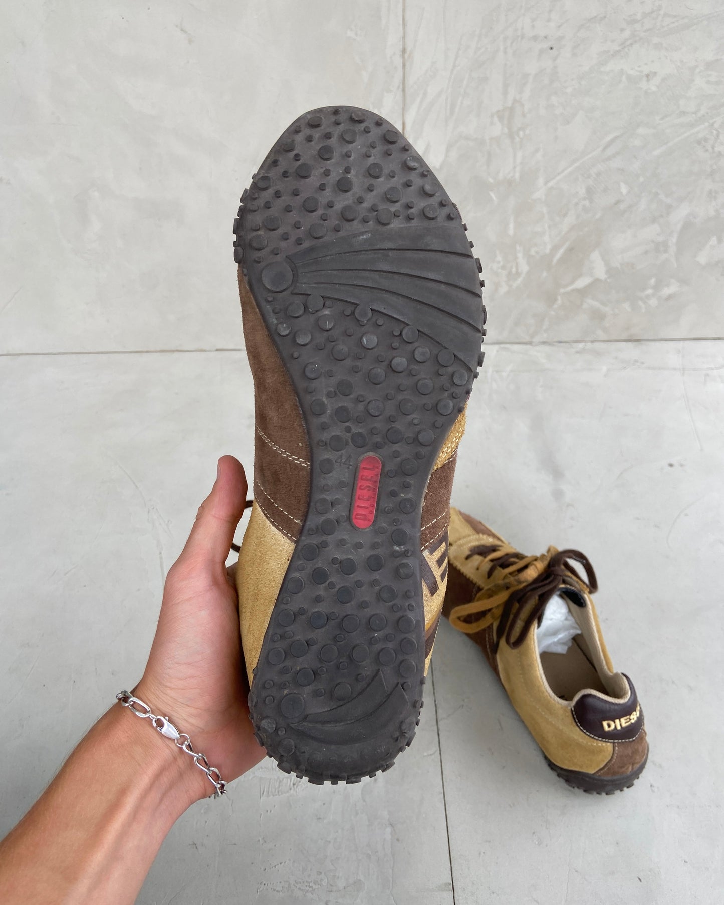 DIESEL 2000'S BUBBLE SOLE STAR SUEDE TRAINERS - EU 44 / UK 9.5 | UK 9.5, Brown