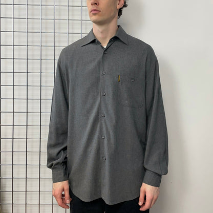 Armani Jeans Grey 90s Drape Shirt | XX-Large, Grey