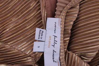 Never Fully Dressed Plisse Midi Dress Gold S | Default Title, Gold