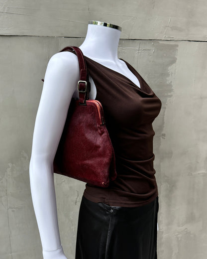 PRADA 90'S PONYHAIR LEATHER HANDBAG | O/S, Red