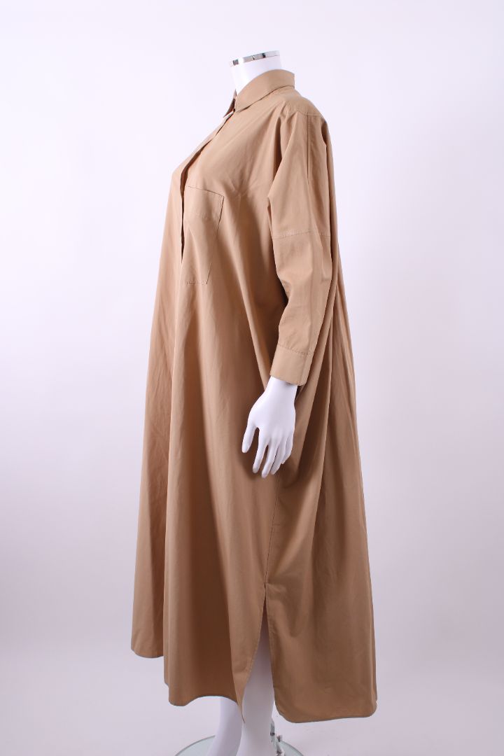 Jil Sander L/S Pleat Back Shirt Dress Beige 8 | Default Title, Beige