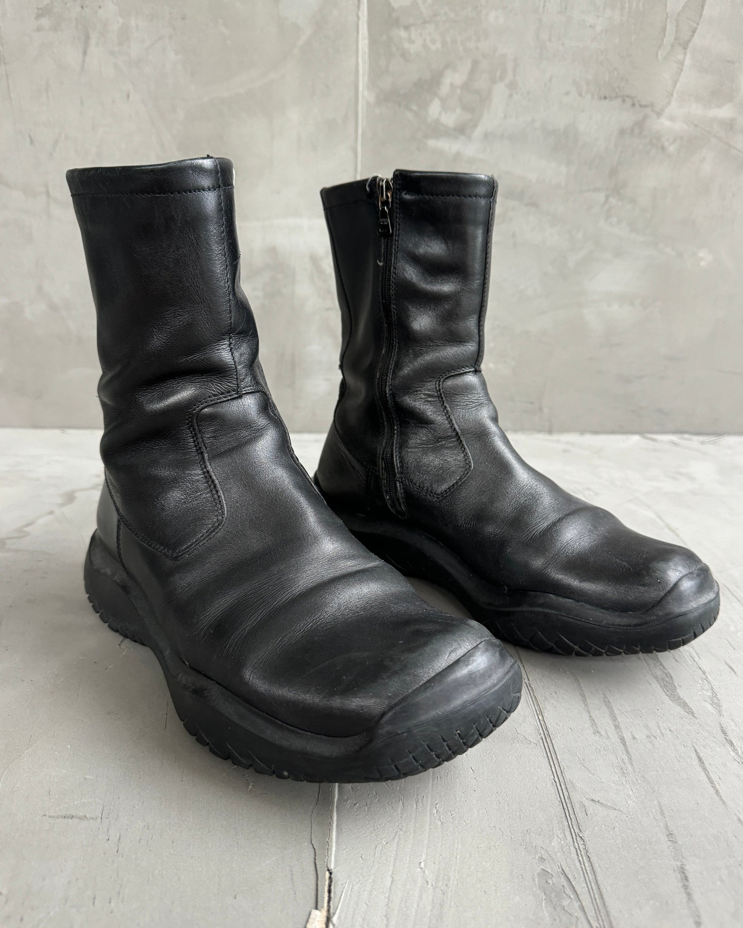 Prada FW99 Vibram Black Boots - UK 8