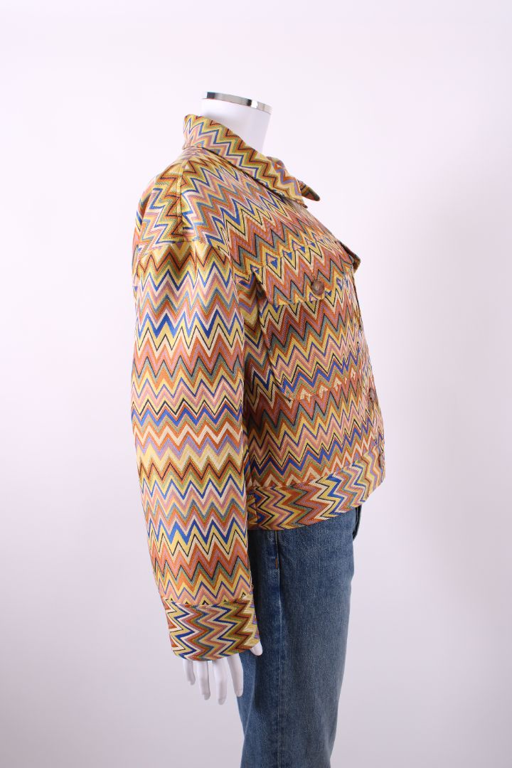 Sezane Zig Zag Jacket Yellow/ Blue 8 | Default Title, Multicoloured