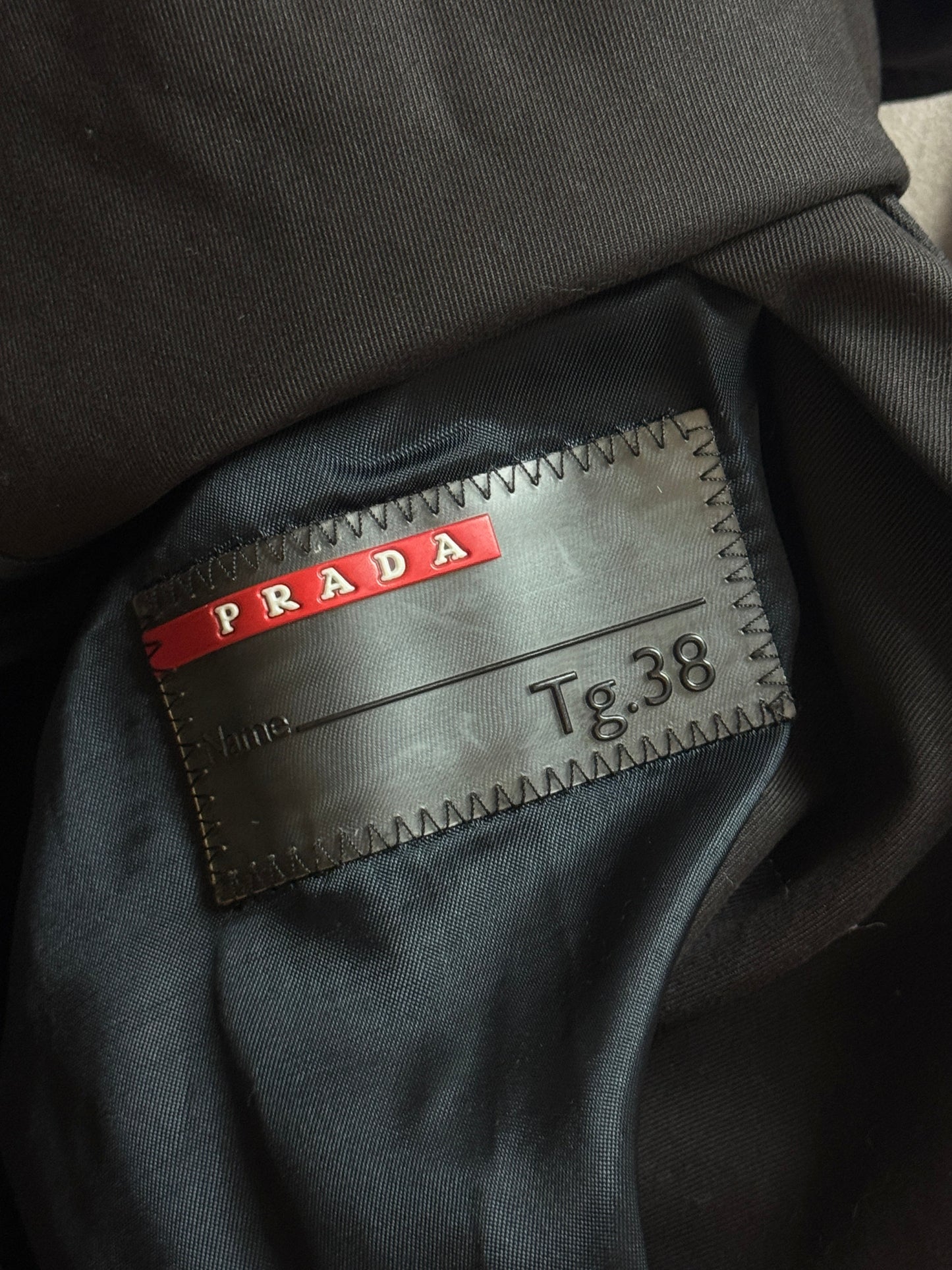 Prada Silk Lined Navy Double Breasted Trench Coat