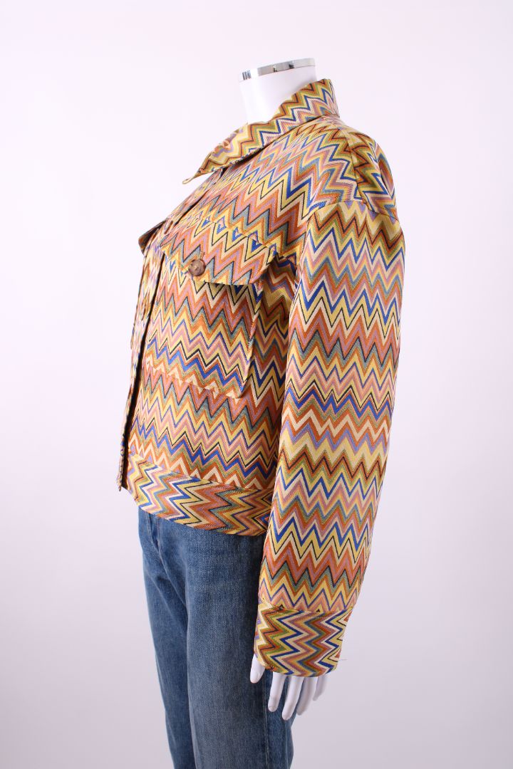 Sezane Zig Zag Jacket Yellow/ Blue 8 | Default Title, Multicoloured