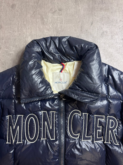 Moncler Navy Spellout Puffer Jacket