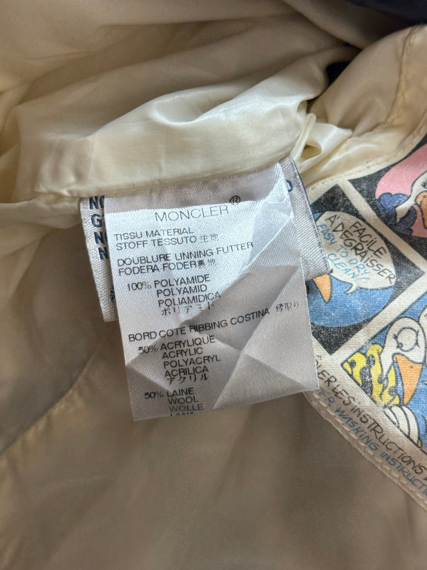 Moncler Navy Spellout Puffer Jacket