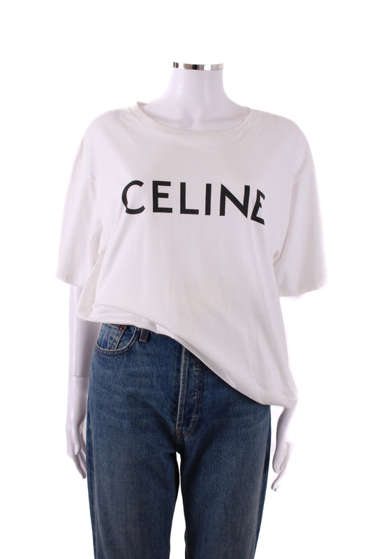 Celine Logo T-shirt White/ Black L | Default Title, Black